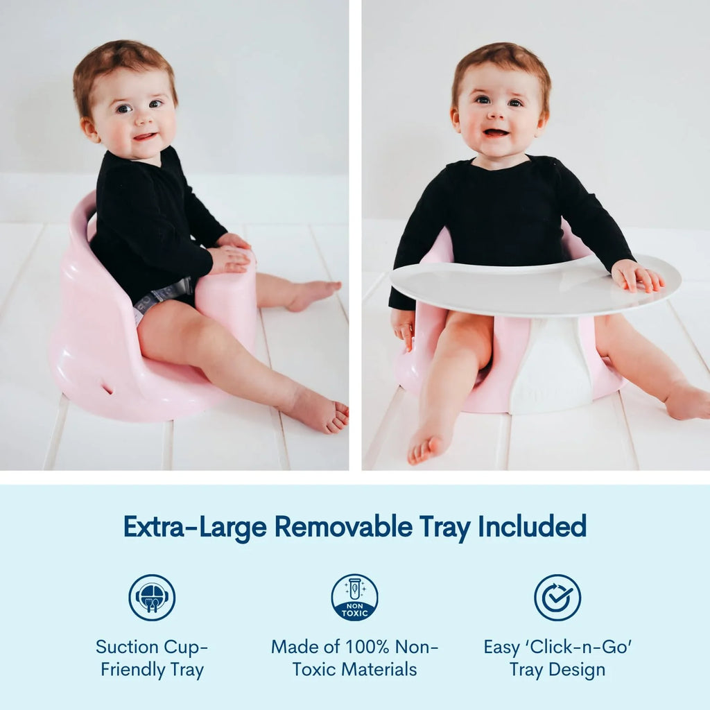 Upseat Baby Floor Seat Booster Chair for Sitting Up with Removable Tray for Meals and Playtime, Developed with Physical Therapists for Safe and Healthy Hip Development and Posture