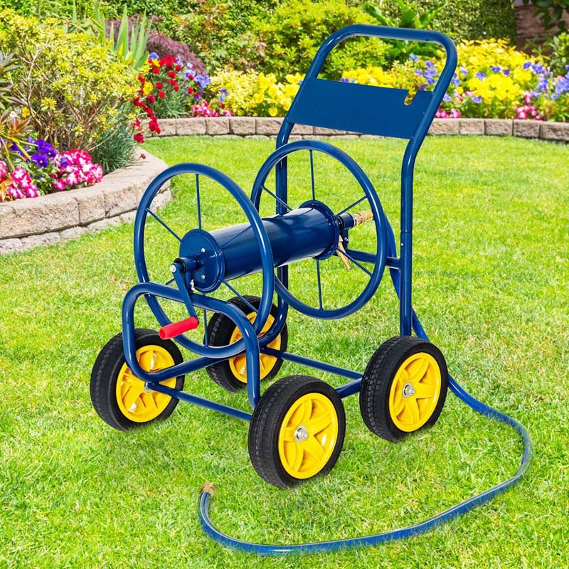 Garden Hose Reel Cart Holds 330 FT of 3/4" or 5/8�?& 400 FT of 1/2" Hose, Heavy Duty Yard Water Planting Cart