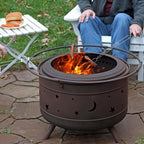 Sunnydaze 30-Inch Cosmic Smokeless Wood-Burning Fire Pit with Cover and Poker - Steel Outdoor Smokeless Fire Pit for the Backyard