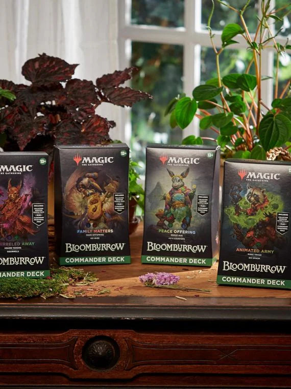 2025 Magic: The Gathering Bloomburrow Commander Deck Bundle – Includes All 4 Decks (Animated Army  Family Matters  Peace Offering  and Squirreled Away)