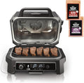 Ninja | Grill & Smoker | Outdoor Woodfire Pro XL | 4 in 1 Grill  BBQ Smoker  Air Fryer & Bake | Portable | Includes Built in Thermometer & 2 Woodfire Pellet Packs | Dark Grey | OG850