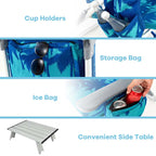2 Pack 5-Position Outdoor Folding Backpack Beach Chair & Table Set, Patio Lawn Camping Chair Beach Sling Chair