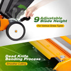 Walensee 20-Inch 5-Blade Push Reel Lawn Mower  Cordless Manual Reel Lawn Mower Walk-Behind Steel Lawn Mowers with Removable 11.8-Gallon Grass Catcher  Sponge Grip  9-Position Cutting Height Adjustment