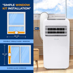 10,000 BTU Portable Air Conditioner– 4-in-1 AC Unit w/Cooling, Dehumidifier, Heater, & Fan– Includes Remote Control, Window Mount Kit, Quiet Operation, 24-Hour Timer