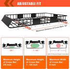 Folding hitch mounted cargo basket 60" With hook stabilizer, net and straps