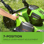 Greenworks 80V 21�� Brushless (Self-Propelled) Cordless Electric Lawn Mower + (580 CFM) Axial Leaf Blower (75+ Compatible Tools)  4.0Ah Battery and 60 Minute Rapid Charger  Green and Black