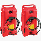14 Gallon Portable Gas Fuel Tank with Pump, 2 Pack, Red