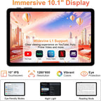 EHFiDC Tablet 10 Inch Android 16 Tablets, 32GB RAM 128GB ROM 2TB Expand, 2.2GHz Octa-Core, 6000mAh, 5G WiFi, HD IPS Display, Widevine L1, Drop-Proof EVA Case