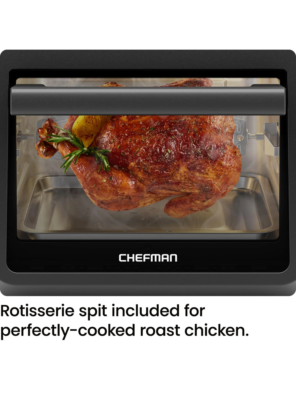 CHEFMAN Multifunctional Digital Air Fryer+ Rotisserie, Dehydrator, Convection Oven, 17 Touch Screen Presets Fry, Roast, Dehydrate, Bake, XL 10L Family Size, Auto Shutoff, Large Easy-View Window, Black