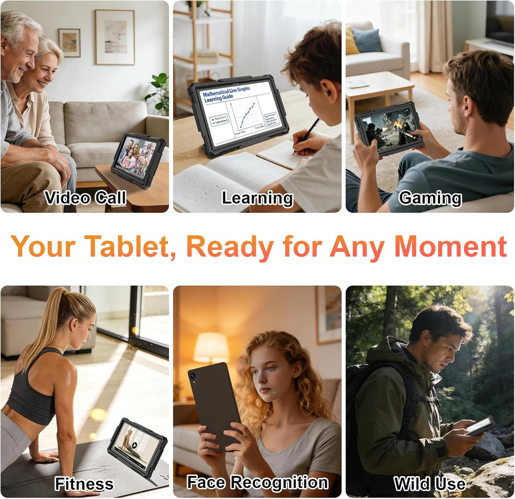 EHFiDC Tablet 10 Inch Android 16 Tablets, 32GB RAM 128GB ROM 2TB Expand, 2.2GHz Octa-Core, 6000mAh, 5G WiFi, HD IPS Display, Widevine L1, Drop-Proof EVA Case