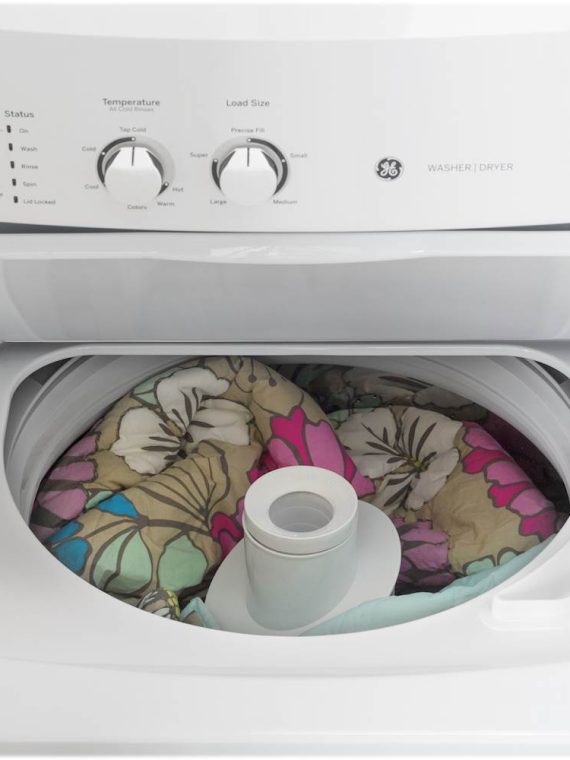 2025 3.8 Cu. Ft. Top Load Washer and 5.9 Cu. Ft. Electric Dryer Laundry Center – White
