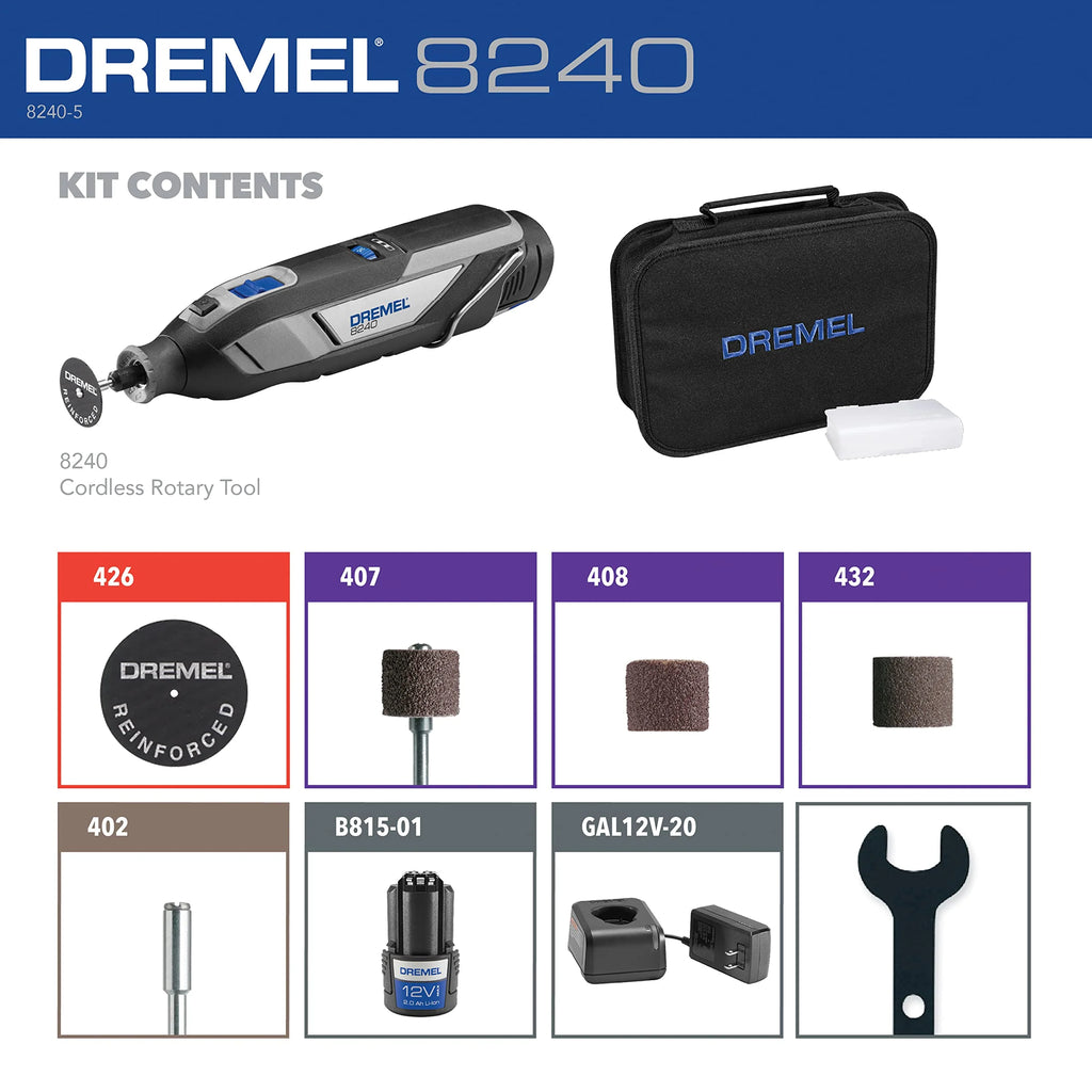 Dremel 8240 12V Cordless Rotary Tool Kit with Grip
