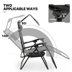 MoNiBloom Zero Gravity Chairs Set of 2, Folding Outdoor Patio Beach Recliner with Canopy Shade & Headrest, Black