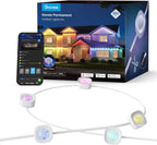 Govee Permanent Outdoor Lights Pro, 100ft with 60 RGBIC LED Lights for Daily and Accent Lighting, 75 Scene Modes for Halloween, IP67 Waterproof, Works with Alexa, Google Assistant, Matter, White