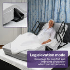 Equipmed Electric Adjustable Bed, Backrest and Leg Adjustment German-Engineered Power Lifting with Remote Control, Grey