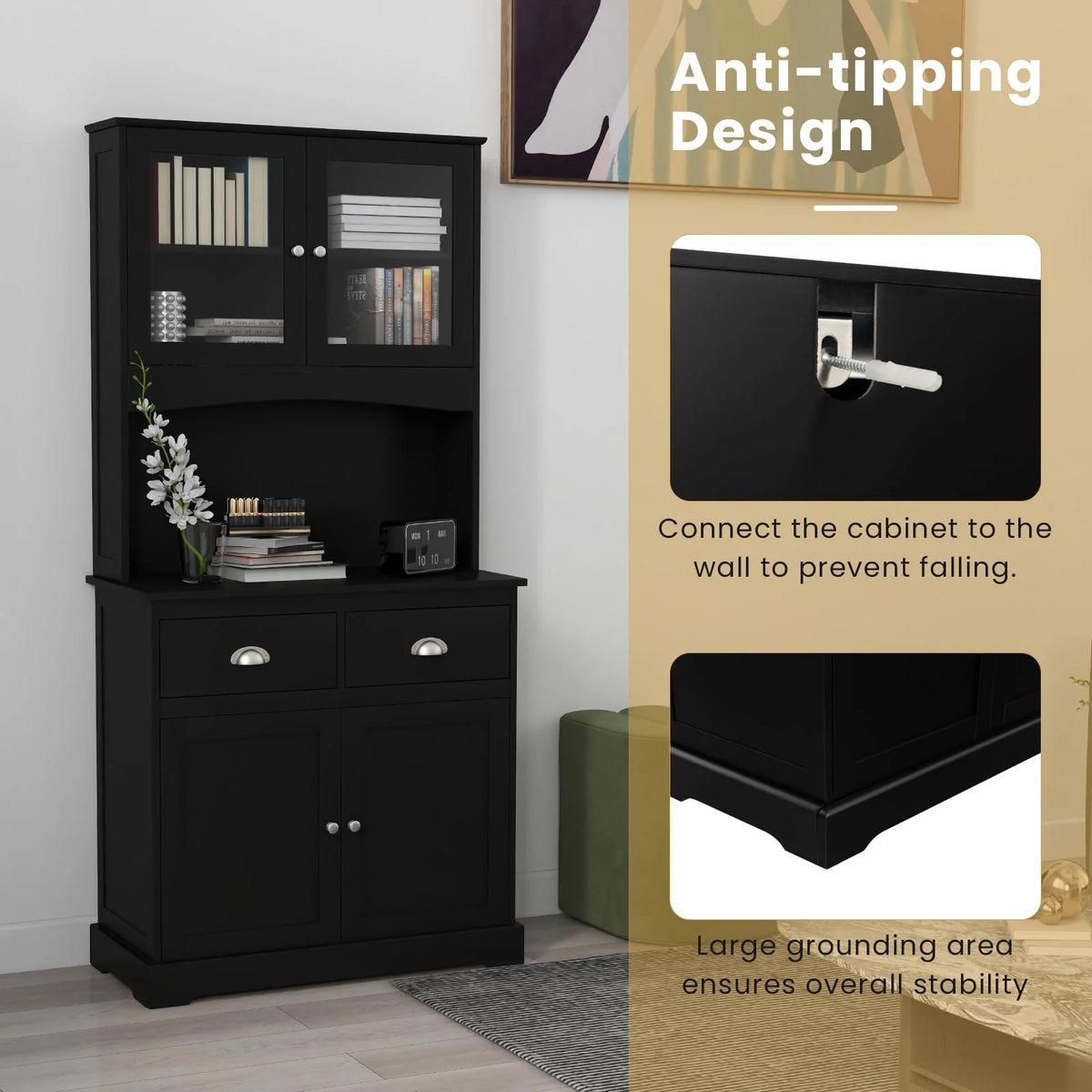Giantex Kitchen Pantry Buffet Cabinet Storage Organizer