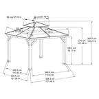 10 ft. x 10 ft. Cedar Framed Gazebo with Steel 2-Tier Hip Roof Hardtop
