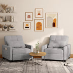 Lofka Chair Bed, Convertible Sofa Bed Couch Recliner Single Bed for Living Room/Office/Bedroom, Light Gray