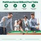 Folding Portable Billiards Table Game Set with Adjustable Foot Levelers