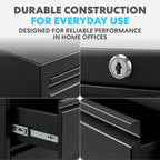 SIMPLI-Magic 2-Drawer File Cabinet with Lock - Metal Filing Cabinet for Home Office, Letter/Legal/F4/A4 Hanging Files, Compact Space-Saving Design, Black