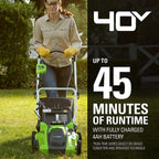 40V 16  Cordless Electric Lawn Mower, 4.0Ah Battery and Charger Included
