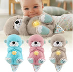 Baby Sound Machine Soothe Snuggle Otter, Sensory Details Music Lights Rhythmic Breathing Motion Musical Baby Toy Plush for Newborns (Battery Not Includ)