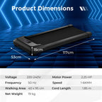 Under Desk Treadmill with Remote Control and LED Display for Home and Office