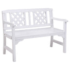 Handcrafted Wooden Garden Bench 2 Seat Weather-Resistant - Gardeon