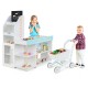 Wooden Kids Supermarket Playset with Cash Register and Shopping Cart