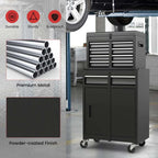 2-in-1 Rolling Tool Chest, 5-Drawer Tool Storage Cabinet with Wheels, Adjustable Shelf, Tool Box Organizer for Garage Warehouse Workshop