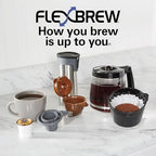 Hamilton Beach FlexBrew Trio 2-Way Coffee Maker, Compatible with K-Cup Pods or Grounds, Combo, Single Serve & Full 12c Pot, Black - Fast Brewing (49902)