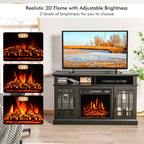 48" TV Console with 18" Fireplace Insert, Fireplace TV Stand for TVs up to 50 Inches, 1400W Electric Fireplace Heater