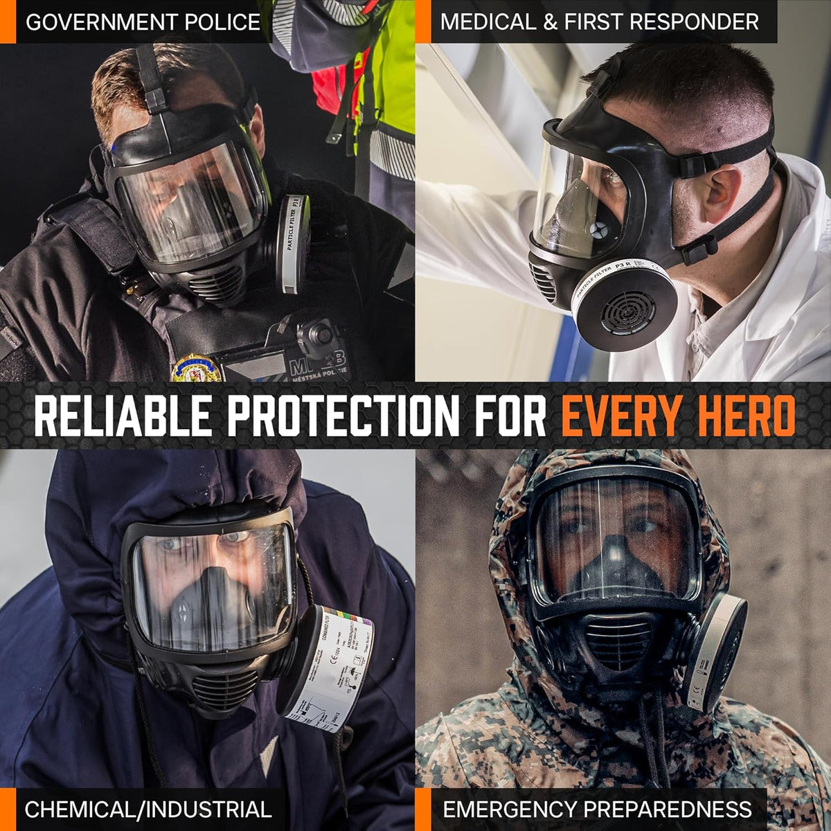 MIRA SAFETY CM-6M CBRN Full Face Gas Mask with Drinking System