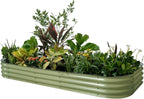 Garden Raised Garden Bed Kit, 11" Tall 10 in 1 Modular Raised Garden Beds Kit, Metal Planter Box for Vegetables, Flowers, Herbs, Morden Gray