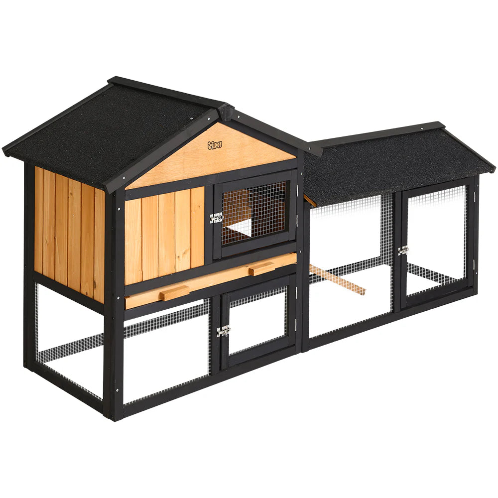 Extra Large Wooden Outdoor Chicken Coop Rabbit Hutch with Run - i.Pet