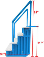 Select Anti-Slip in-Pool Steps | Gray | for Above Ground Swimming Pools | Can Mount to Decks 48" to 54" H | Safety Stairs Capacity Up to 300 lbs