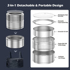 Smokeless Fire Pit Outdoor, 20 Inch Portable Stainless Steel Smokeless Firepit with Grill Grate, Ash Pan & Carry Bag, Low Smoke Wood Burning Fire Pits for Camping, RV, Patio, Compact Storage