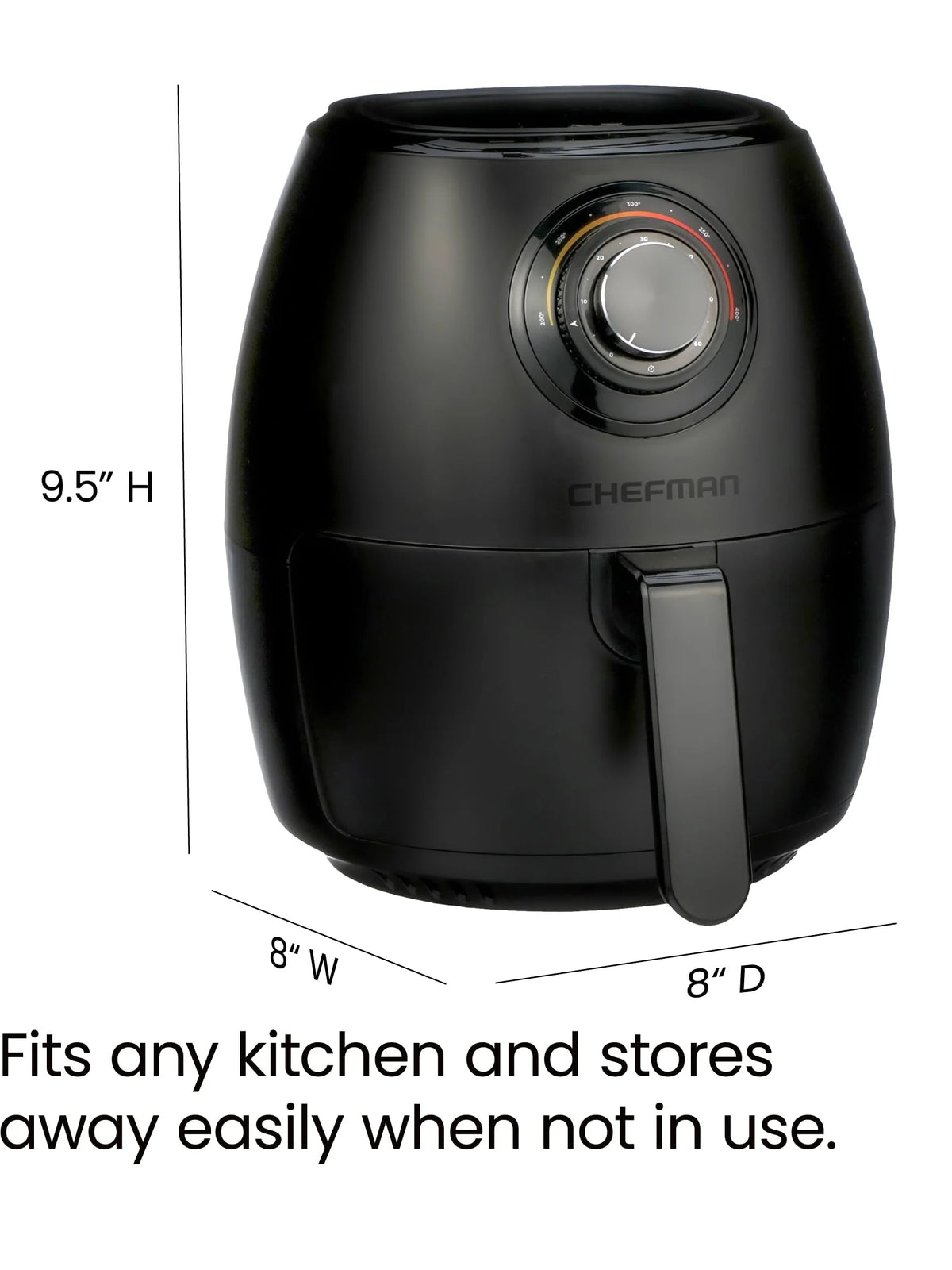 CHEFMAN Multifunctional Digital Air Fryer+ Rotisserie, Dehydrator, Convection Oven, 17 Touch Screen Presets Fry, Roast, Dehydrate, Bake, XL 10L Family Size, Auto Shutoff, Large Easy-View Window, Black