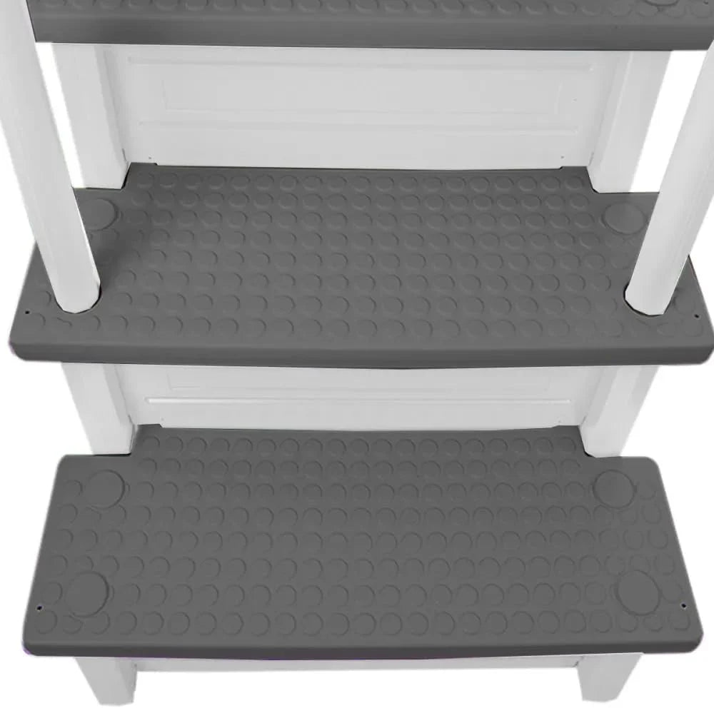 Select Anti-Slip in-Pool Steps | Gray | for Above Ground Swimming Pools | Can Mount to Decks 48" to 54" H | Safety Stairs Capacity Up to 300 lbs