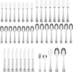 Lenox Silverware Set, Butterfly Meadow II Mirror 65-Piece Flatware Set, Service For 12, 18/10 Stainless Steel, Dishwasher Safe, Cutlery Sets, Utensils Sets, Knives Spoons & Forks (Silver, 65 Pieces)