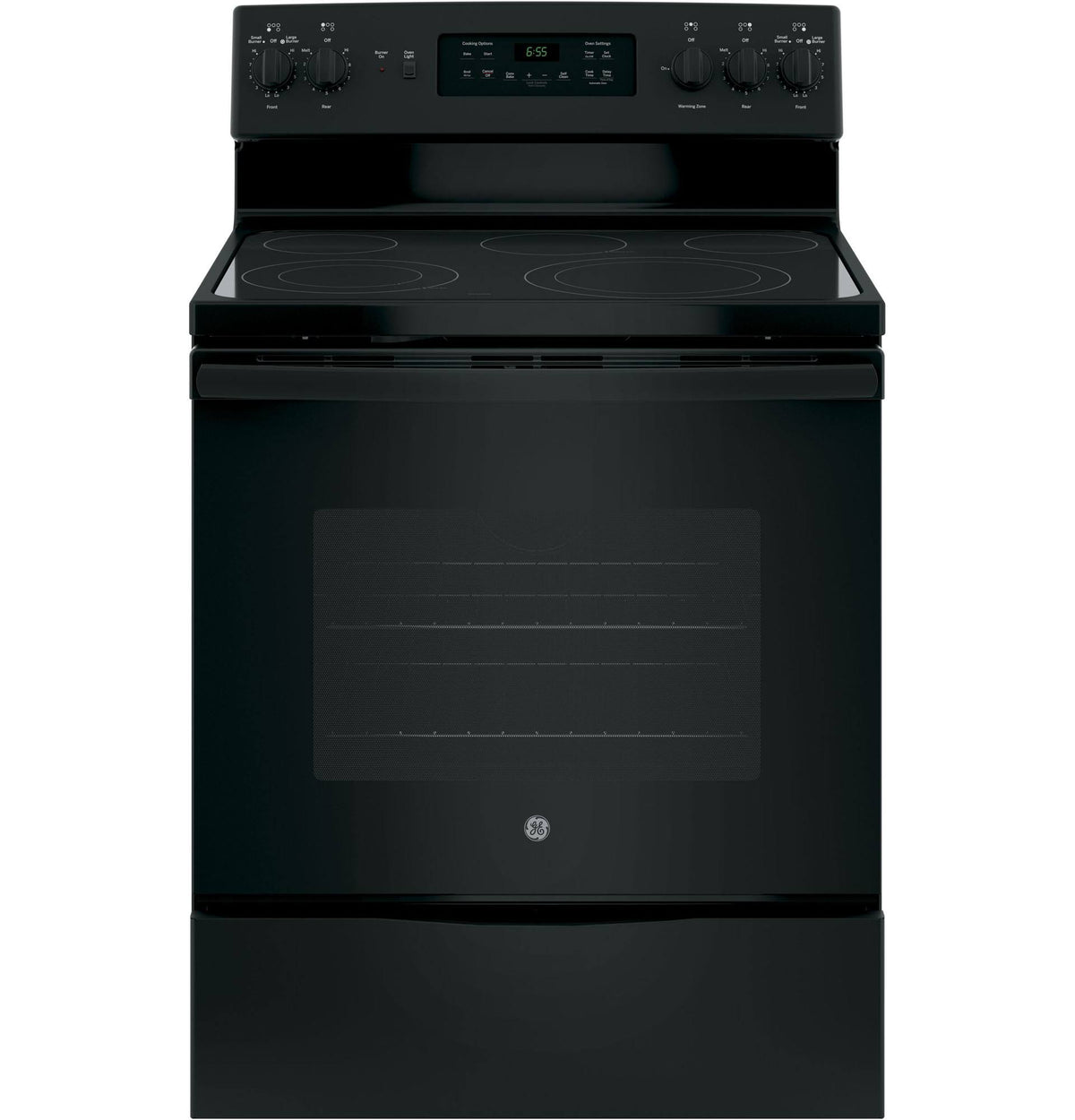 GE 30��� Freestanding Electric Range, Black �C Dual-Element Cooktop, Convection Oven, Self-Cleaning