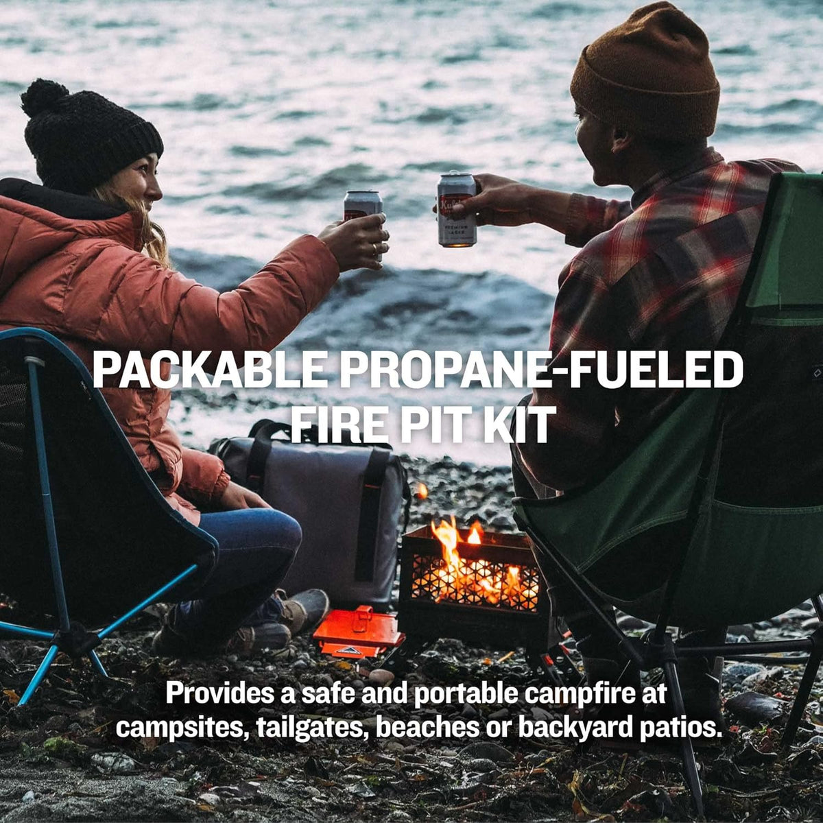 Ignik FireCan Portable Propane Fire Pit with Hose and Adjustable Regulator