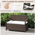Outdoor Storage Bench Deck Box Patio Furniture with Cushion