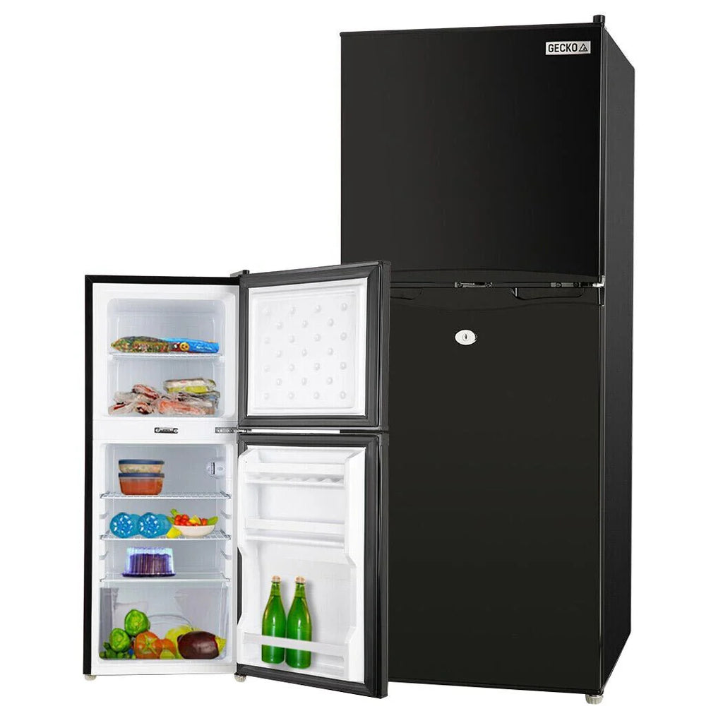 GECKO 125L Portable Upright Fridge, 12V/24V for Motorhome, Caravan, Black