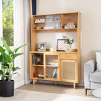 Giantex Bamboo Buffet Cabinet w/Hutch, 175cm Wine Bar Kitchen Cabinet