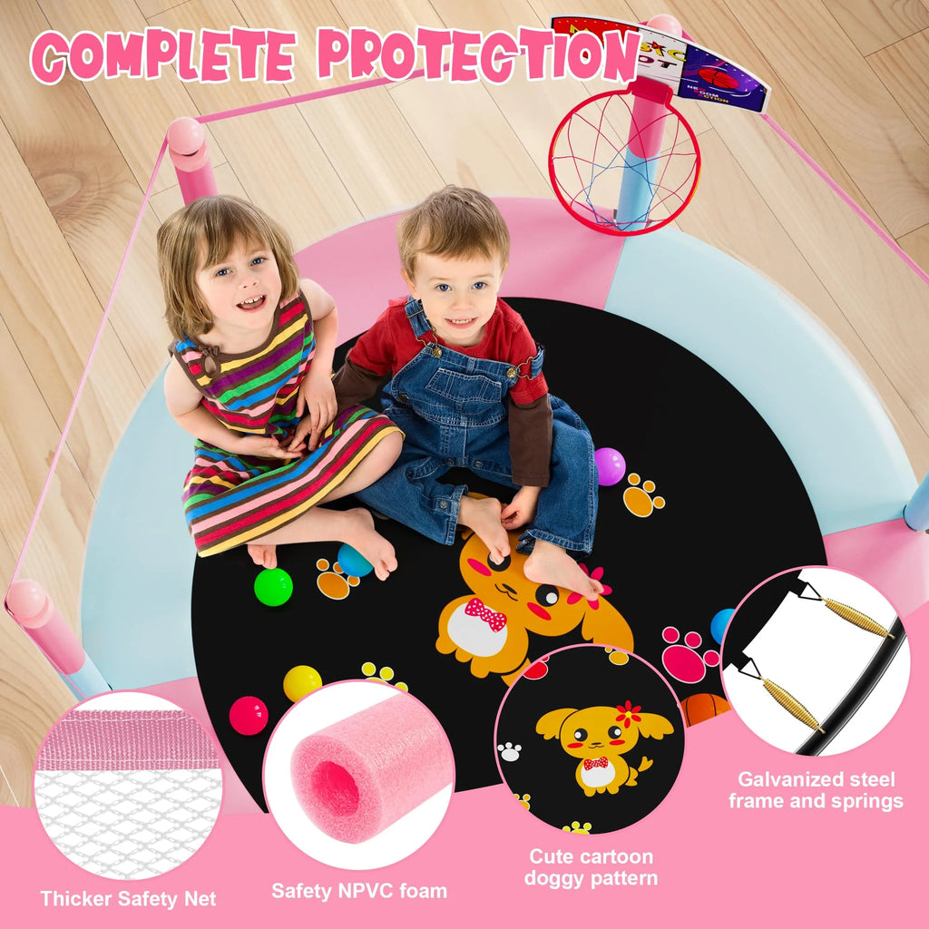 VGMiu 60" Trampoline for Kids, 5 FT Toddler Baby Trampoline