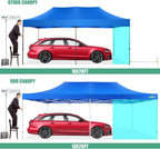 COBIZI 10x20 Heavy Duty Pop up Canopy Tent with 6 sidewalls Easy Up Commercial Outdoor Canopy Wedding Party Tents for Parties All Season Wind & Waterproof Gazebo with Roller Bag,Black(Frame Thickened)