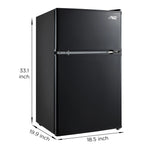 Arctic King 3.2 Cu ft Two Door Mini Fridge with Freezer, Stainless Steel, E-Star