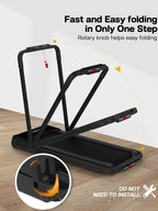 FYC 3.5HP Under Desk Treadmill �?300LBS Weight Capacity, 2-in-1 Foldable Design, Remote Control & LED Display �?Compact Electric Walking and Running Machine for Walking, Running, Jogging (Black)