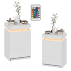 2 Set of Bedside Table 3 Drawers With LED Light